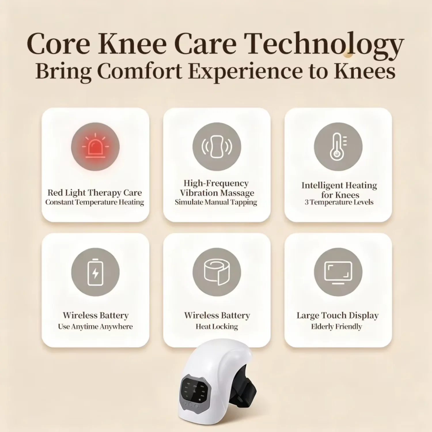 Cheap Sale Wireless Knee Airbag Compression Cycle Massager With Heating and Vibration