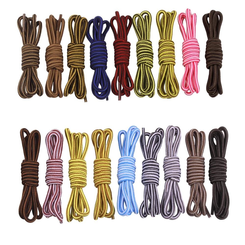 

RTS 18 double color eco-friendly polyester 2 color mixed round shoelaces for sports shoelaces