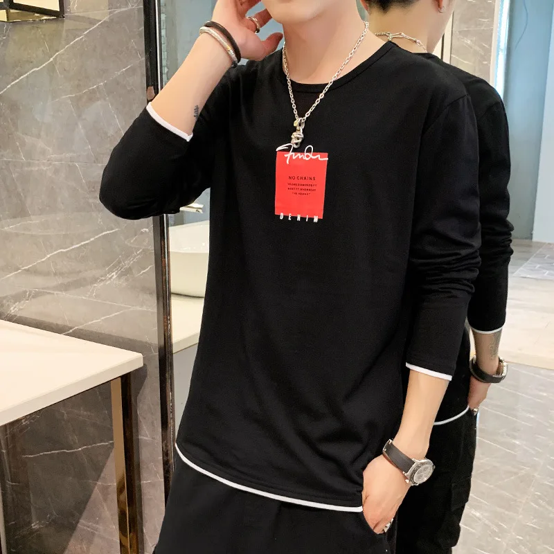 

Huayida Wholesale cotton men's T-shirt youth leisure autumn long sleeve large size T-shirt, Customized color