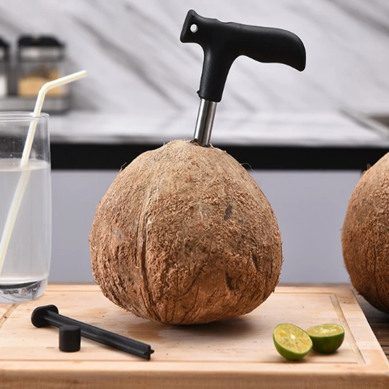 

Amazon Top Seller Kitchen Accessories Fruit Vegetable Tools Coconut Hole Opener Coconut Drill Opener Coconut Opener, Black