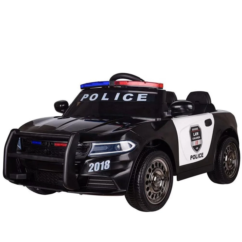 kids driving police car