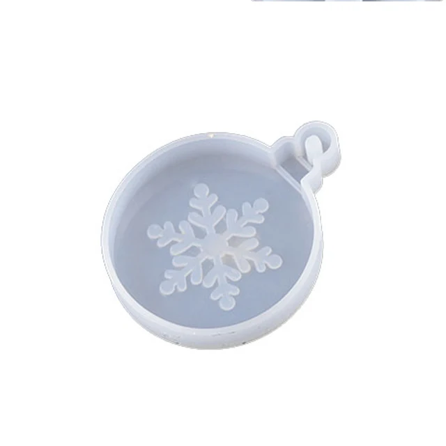 

DIY snowflake shape silicone pendant key chain mold epoxy resin mold, White