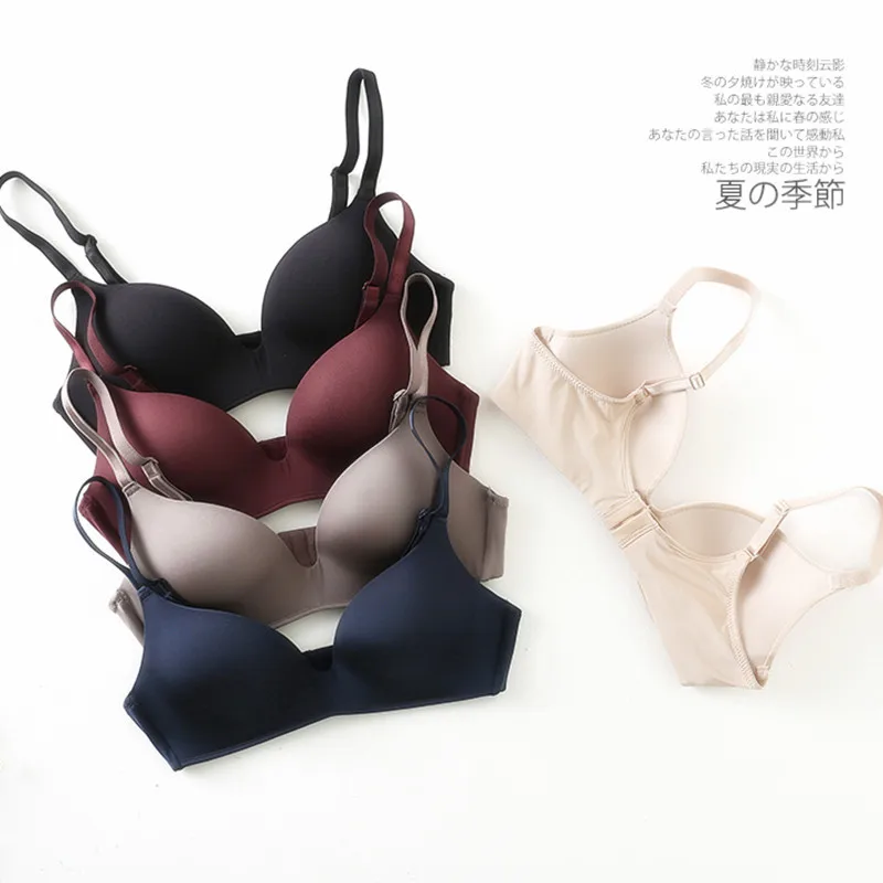 

Free Shipping Dropshipping Girls Fashion Simple Solid Color Push Up wireless T-shirt bra Comfort women Seamless Bra UW009, More color can choose