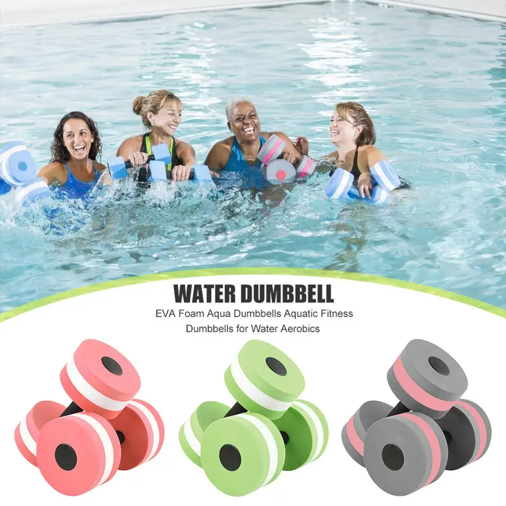 

2pcs Foam Foating Dumbbell Aqua Aquatic Water Aerobics Exercise Fitness Dumbbells for Swimming Pool