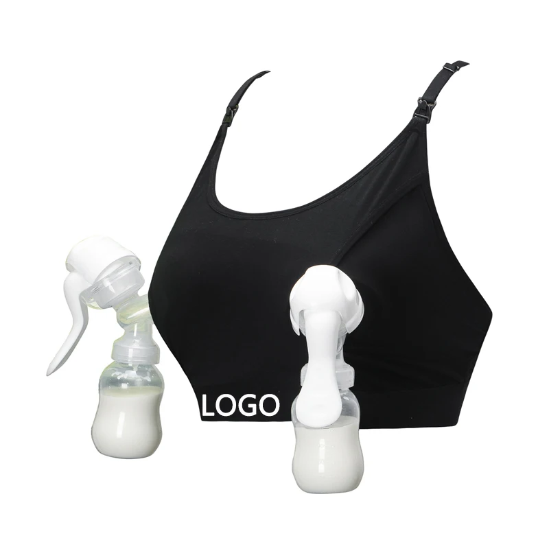 

Wholesale OEM S-XL Wireless Front open Breathable Maternity Hands Free Breast Pumping Brassiere Nursing Bra for Woman #5368