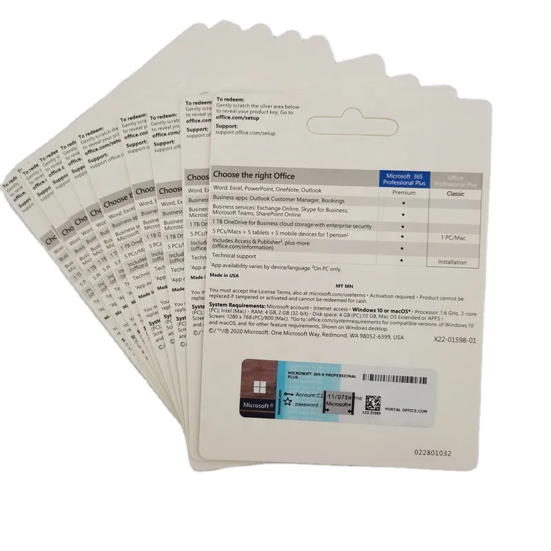 

hot products Office 365 Pro Plus card account and code on the sticker sold