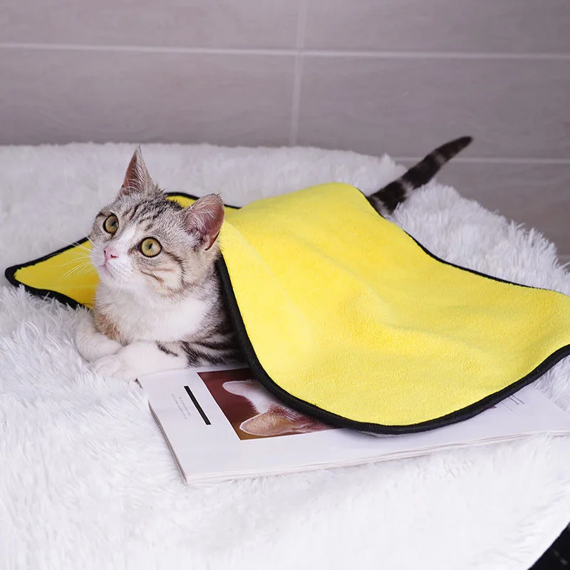 

Mumsbest Pet Absorbent Towel Super Absorbent Microfiber Pet Towel Dog And Cat Quick-Drying Bath Towel, Yellow