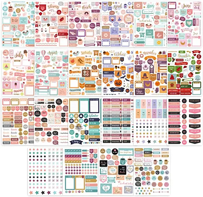 
Myway low price weekly monthly journal custom sticker sheet planner stickers sheets 