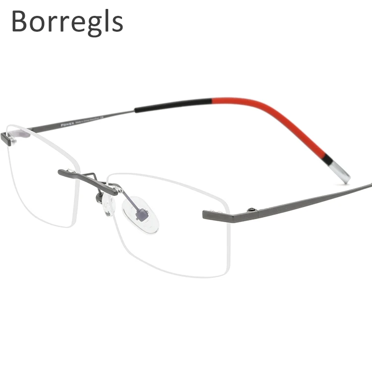 

Borregls B Titanium Rimless Glasses Men Prescription Eyeglasses Frame Women Ultralight Myopia Optical Frameless Eyewear 19608