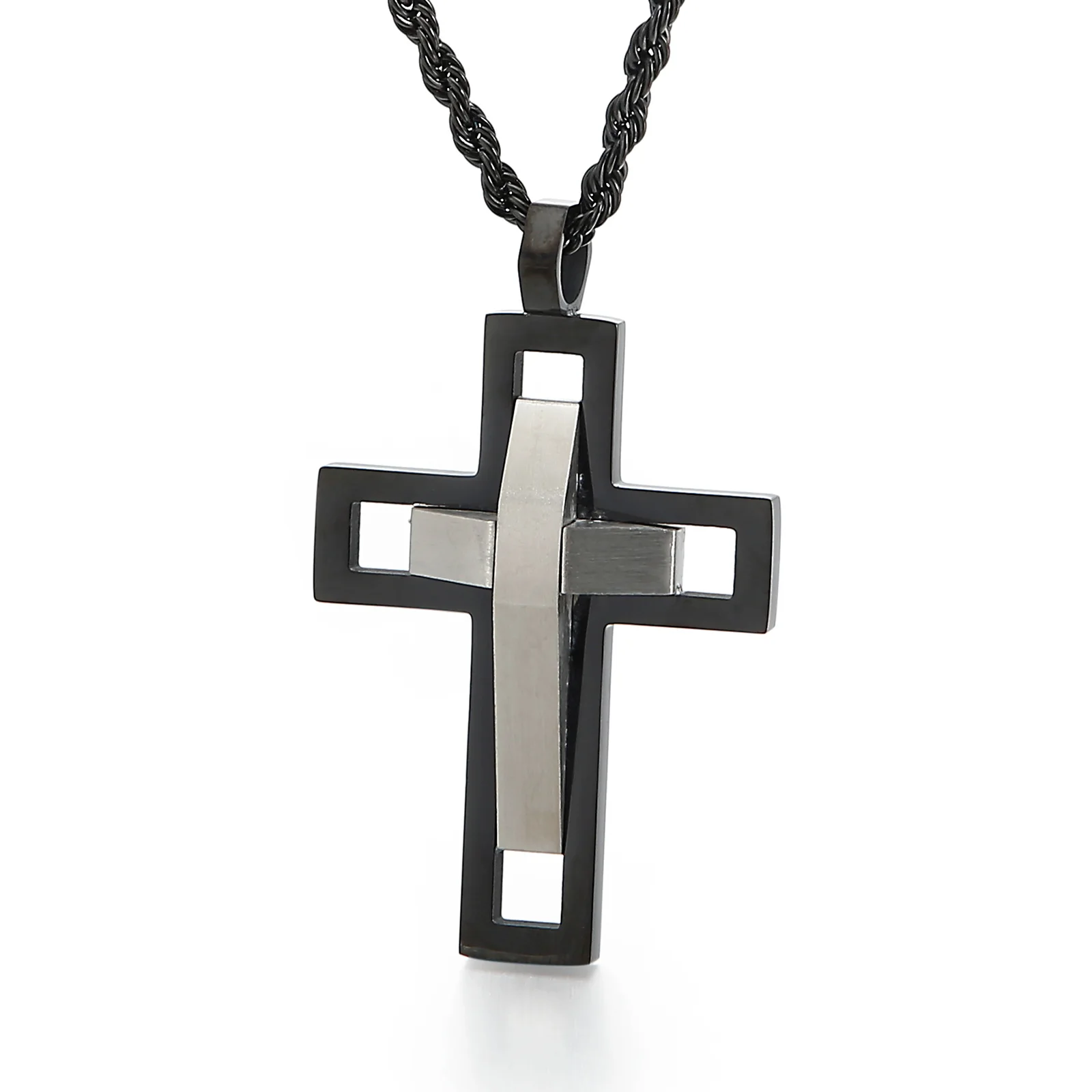 

KALEN sensory hollow double beautiful cross pendant