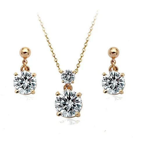 

Hainon wholesale real healing crystal jewelry set white zircon jewelry set bridal accessories for friend Gift card