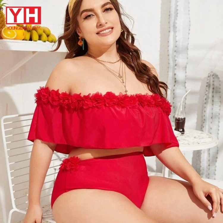 

Manufacturer DesIgner Cheap Wholesale Fashion Womens Red Plus Size Swimwear Silk Bikini