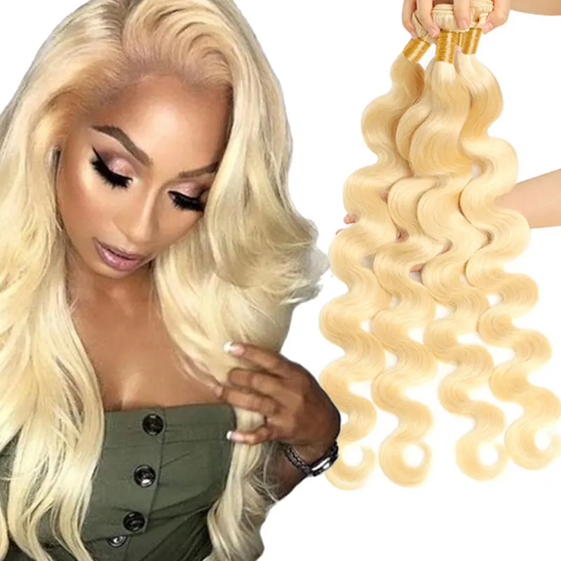 

Top Quality Mink Virgin Human Hair Bundles Russian Body Wave Can Dyed All Colors 613 Platinum Blonde Human Hair Extensions