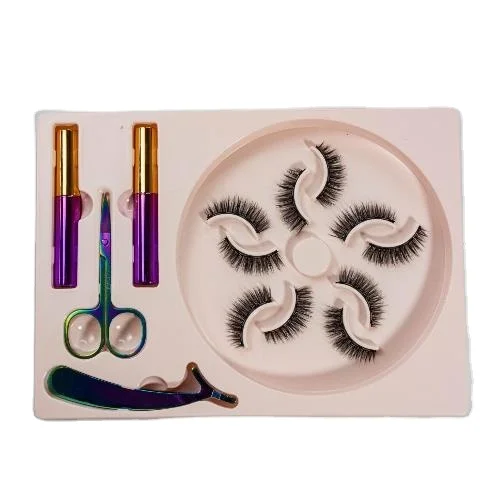 

Private Label Chemical fiber eyelash magnet set for hot magnet eyelash set combination set eyelashes, Natural black