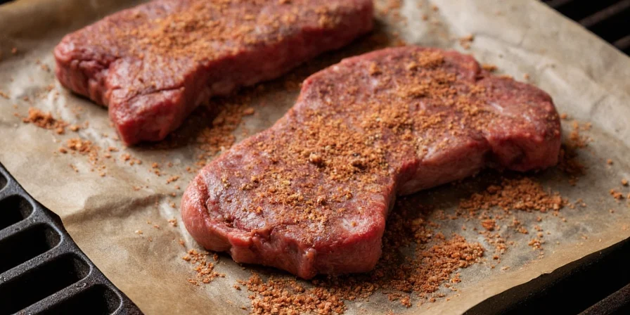 Side by side comparison of store bought and homemade rub