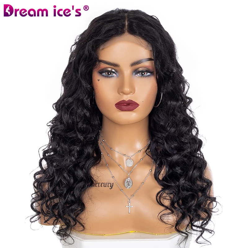 

Dream.Ice's Hair factory direct Janpan fiber human hair blend lace wigs 80%human hair blend human blend lace front wigs, Natural color