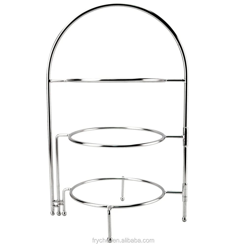 3 Tier Cake Holder Stand,Stainless Steel Display Stand For Cupcake