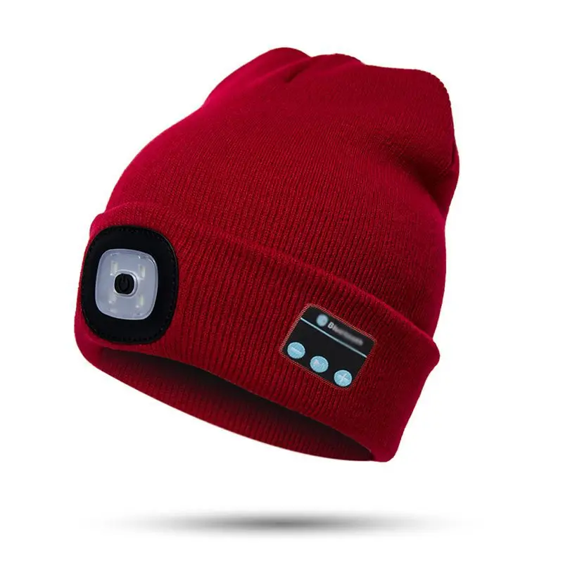 
Trending Products 2020 New Arrivals Bluetooth USB Rechargeable LED Beanie Hat Music With Light Winter Hats Accessories 