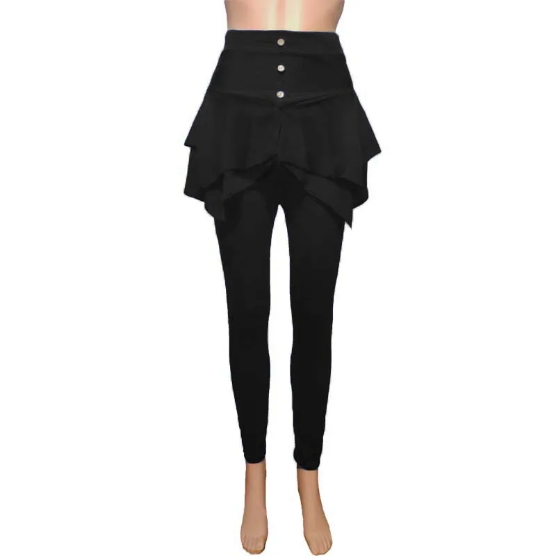

Casual solid slim three button bottomed high waist leggings for women 1688 clothing