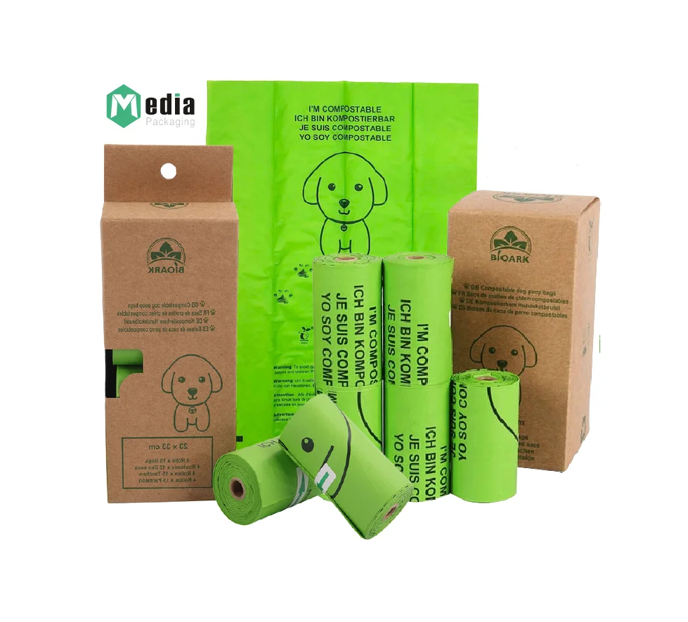 

Wholesale PLA PBAT Fully Compostable 100% Biodegradable Dog Poop Pet Waste Garbage Bio Bag, Green or customized