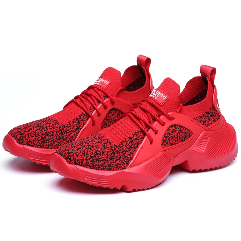 

Fashion knitted upper sport shoes men air sport shoes for men sport shoes men sneakers for boy, Black/white/red