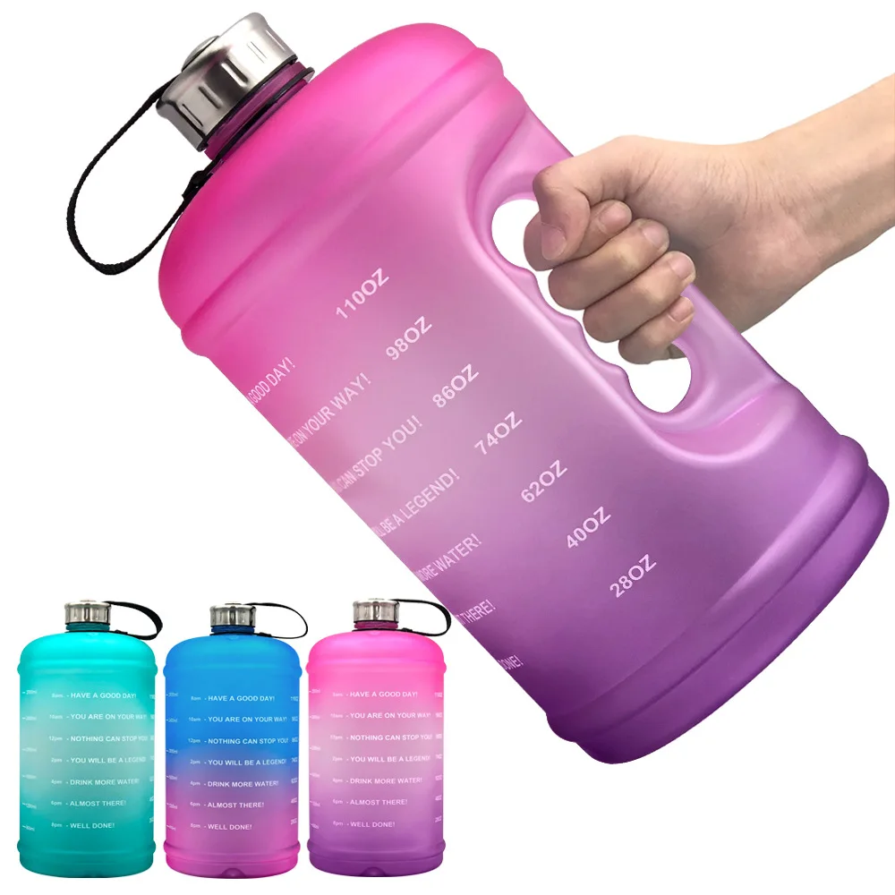 

Flypeak 1 Gallon BAP free custom plastic water bottle sports drinking plastic Gallon Water Bottle with Time Marker, Customized color