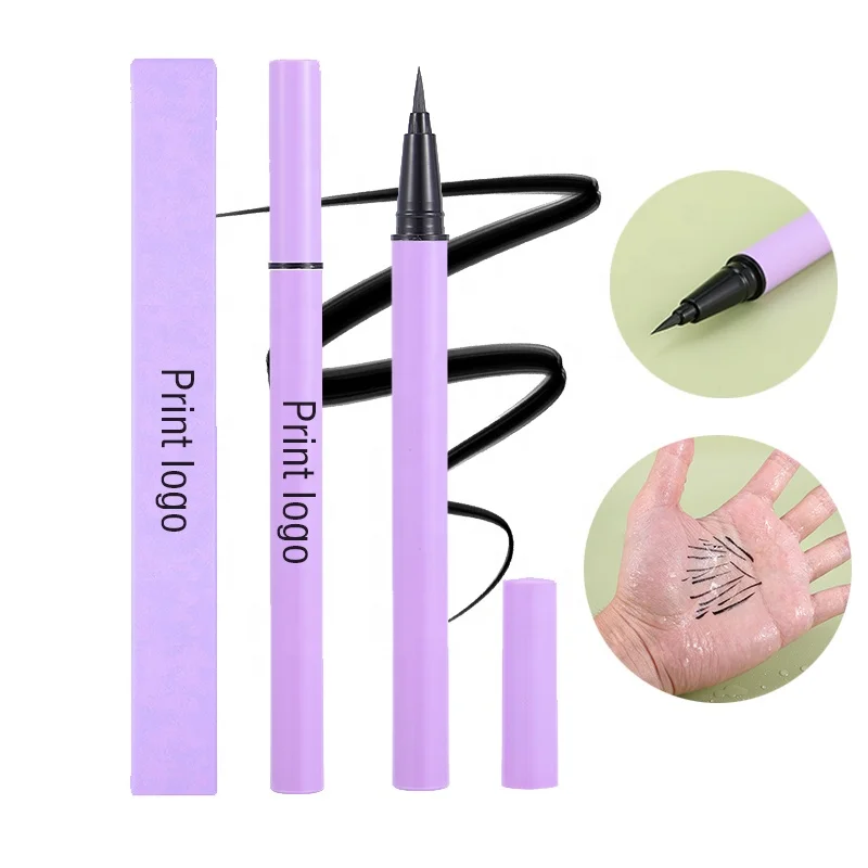 

PM-20r Custom Loqo Dark Black Long Wear Waterproof Sweat-proof Vegan Matte Liquid Eyeliner Pen Eye Liner Pencil