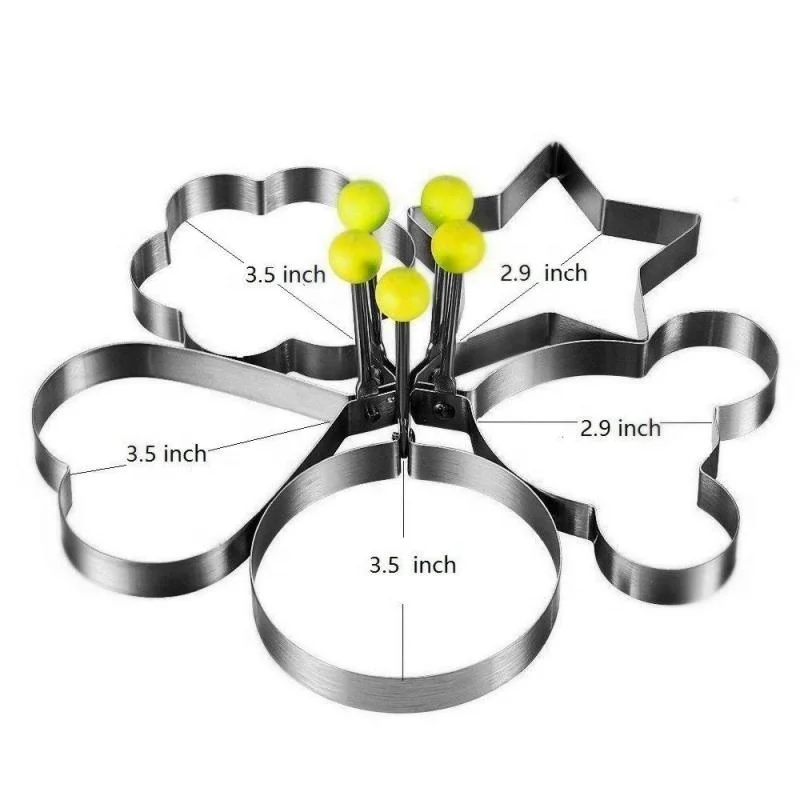 

Kitchen tools 5 stainless steel omelette mold bag Egg omelette mold egg roll forming egg pancake cooking tools, Silver