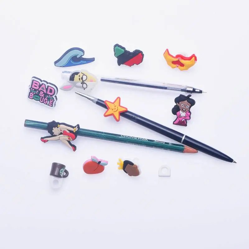 

Ready to Ship hot sales Pencil Toppers Covers for Kids Gift PVC Charms for Drinking Straw Promotional gift DIY Decoration, Jewelry