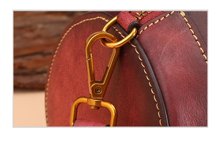 High Quality Vintage Women Hand Bag Genuine Leather Bucket Bag