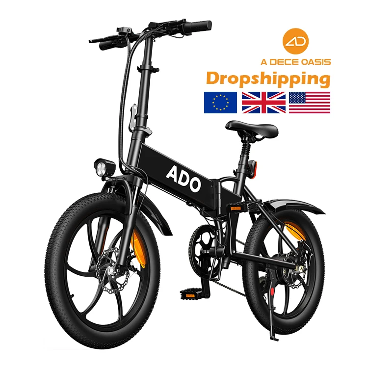 

ADO Foldable Dirt Vtt Dc Motor Mountain Cheap Long Range Electric Bicycle Ebike Bike Byke Tricycles Bicicleta Electrica Eletrica, Black/white