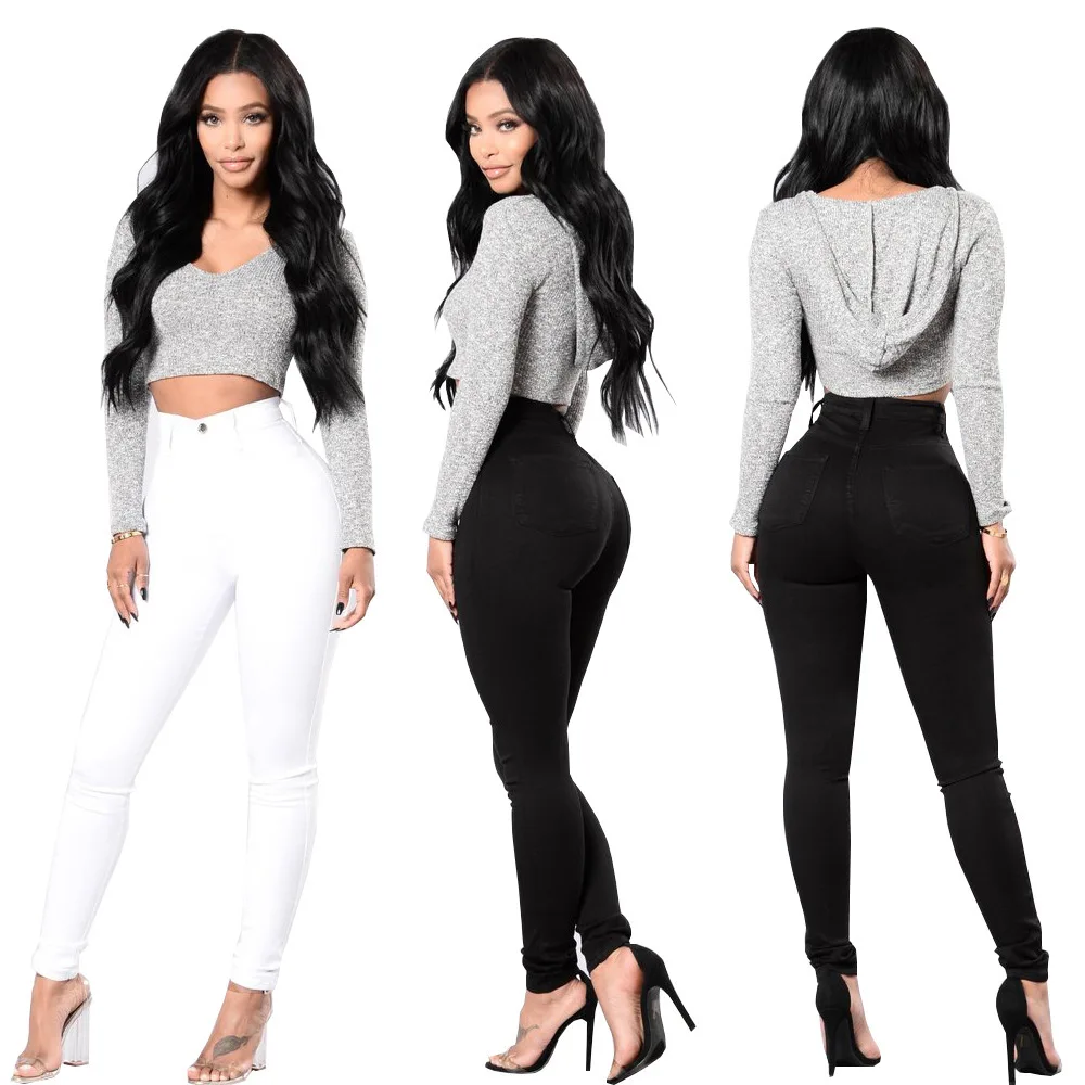 

Hot Sale Spring Fall Stretch Skinny Black Jeans Women Casual Denim