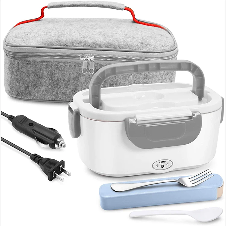 

Multifunctional Electric Lunch Box Heating Cooking Portable Stainless Steel Electric lunch box with lunch bag, Pink/orange/blue/red/green