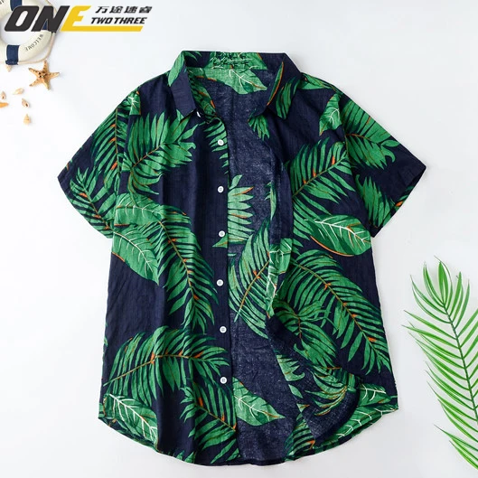 

2020 Hot seller in Europe and America for Hawaiian style leisure beach vacation printed shirt man, Custom color