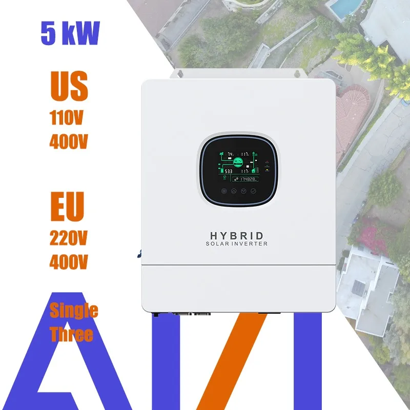Factory 8KW 16KVA MPPT 180A 500VDC PV Input 120VAC 48V with/no Parallel Function 3 Phase Hybrid Solar Inverter
