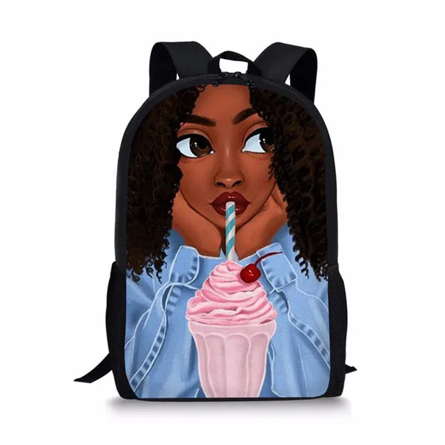 

2021 School Bags Girls Black Girls Magic African Printing Children Backpacks Teenager Schoolbag Students Bookbag, Customized