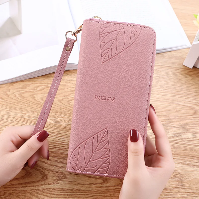 

Women's Hand Purse new long wrist bag multi function female zipper change position large capacity mobile phone bag