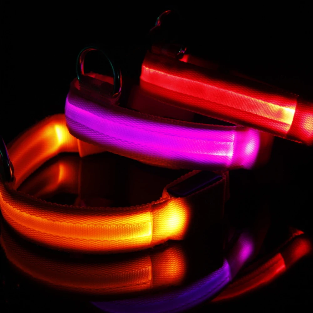 

Amazon Hot Selling High Visible Super Bright Durable USB Flashing Led Dog Collars Led Dog Collar Rechargeable, Picture shows