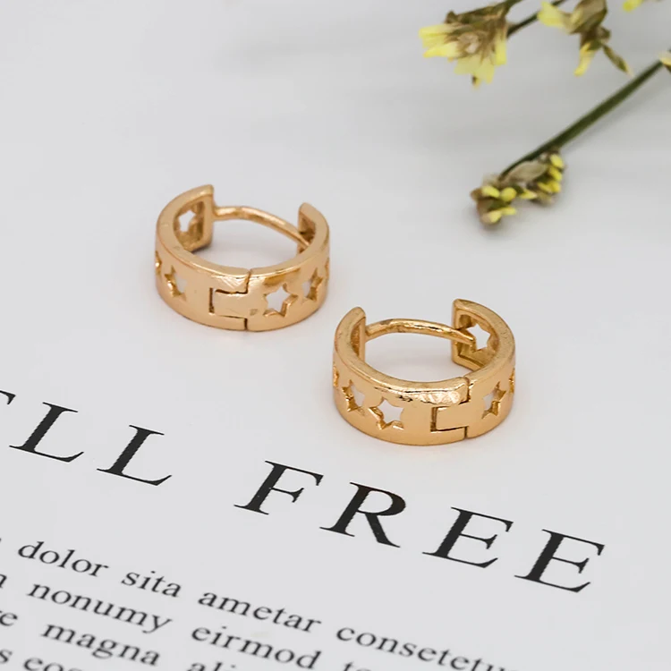 

New arrivals rose gold plate hoop wedding earring for lady's jewelry wedding earrings and bridal earrings
