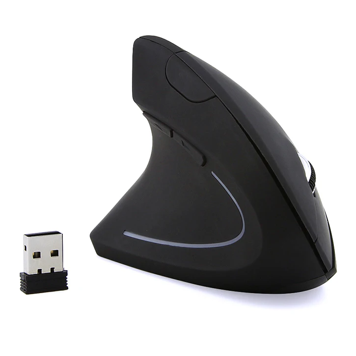 

Best Seller Left Hand Use Ergonomic Optical Vertical Mouse Wireless USB Receiver for large hands 6D Vertical Mouse, Black