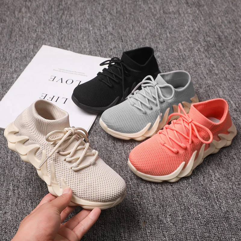 

Wholesale Hot-selling Style Light Flying Woven Shoes Boy And Girl Kids Sock Shoes Children Sports Shoes Kid Sneakers Yeezy 450, Four colors