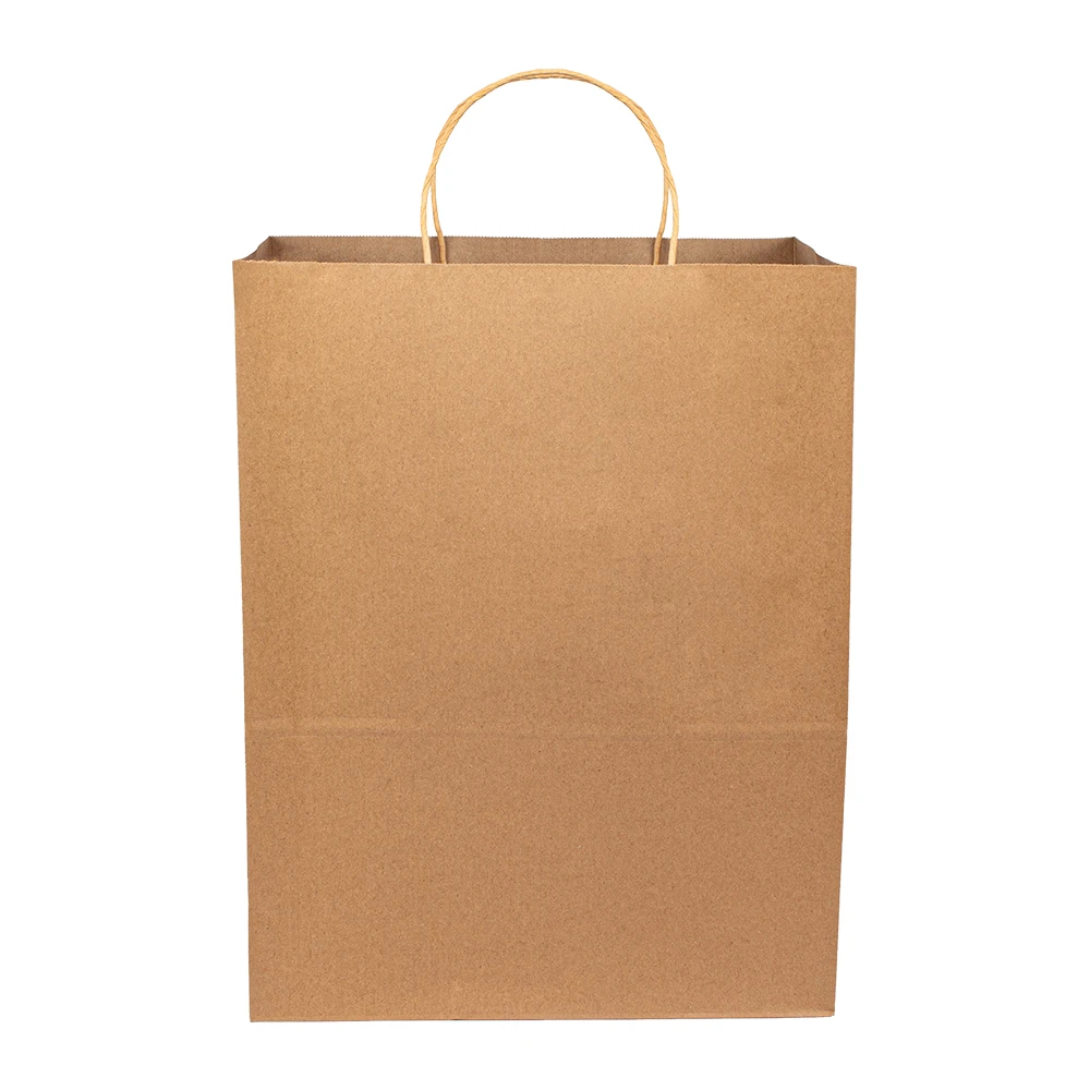 

Small MOQ Custom Eco-Friendly Logo Printed White Brown Kraft Food Paper Bag Printed Your Own Logo with Handles