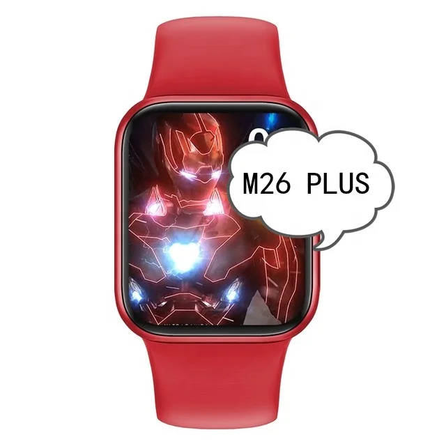 

M26 Plus new arrival Smartwatch 1.77 Inch 44mm Screen Waterproof Wireless Charger Fitness BT Call man Smart hand Watch for kids