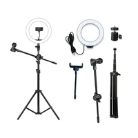 

Factory Supply Flexible 160cm Tripod Stand with 10" Ring Light Phone Clip