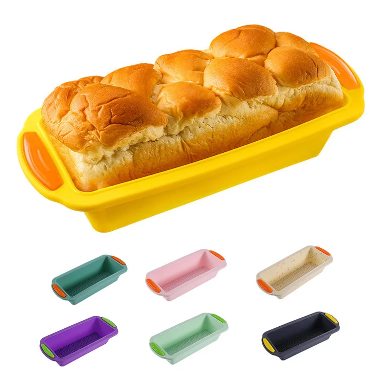 

Silicone Cake Mould Bread Toast Candy Loaf Double Ear Rectangular Baking Tools Non Stick Cake Molds, Colorful
