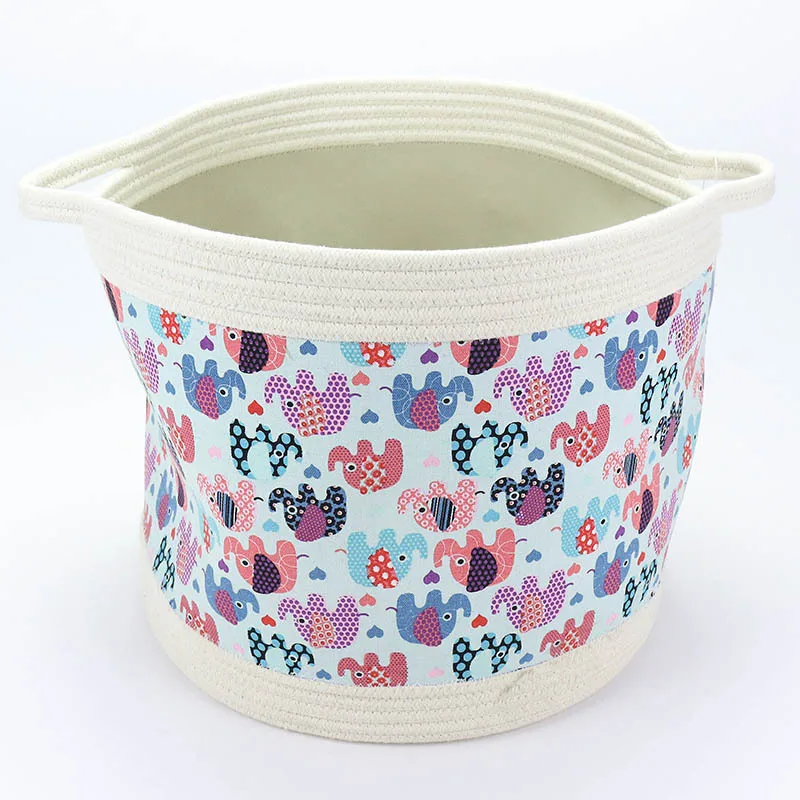 

Premium OEM Twinkle Foldable Baby Bag Woven Cotton Rope Storage Basket
