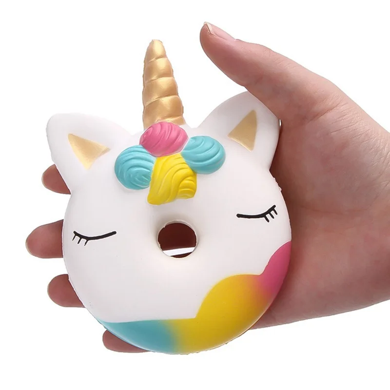 

TXL61 Stress Relief Toys 13*9.5*3.2cm Unicorn Slow Rising Donut PU Squishy Toy Kids Adult Stress Ball Unicorn Squeeze Toys