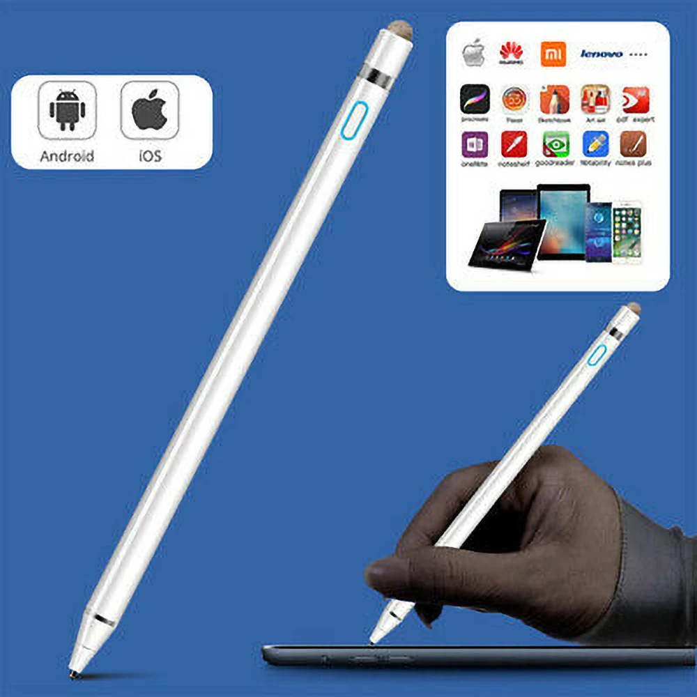 

Touch Pen Drawing Pad Digital Screen 2in1 Capacitive Pens Tablet best new phone touch up stylus pen for smart board, Black/white