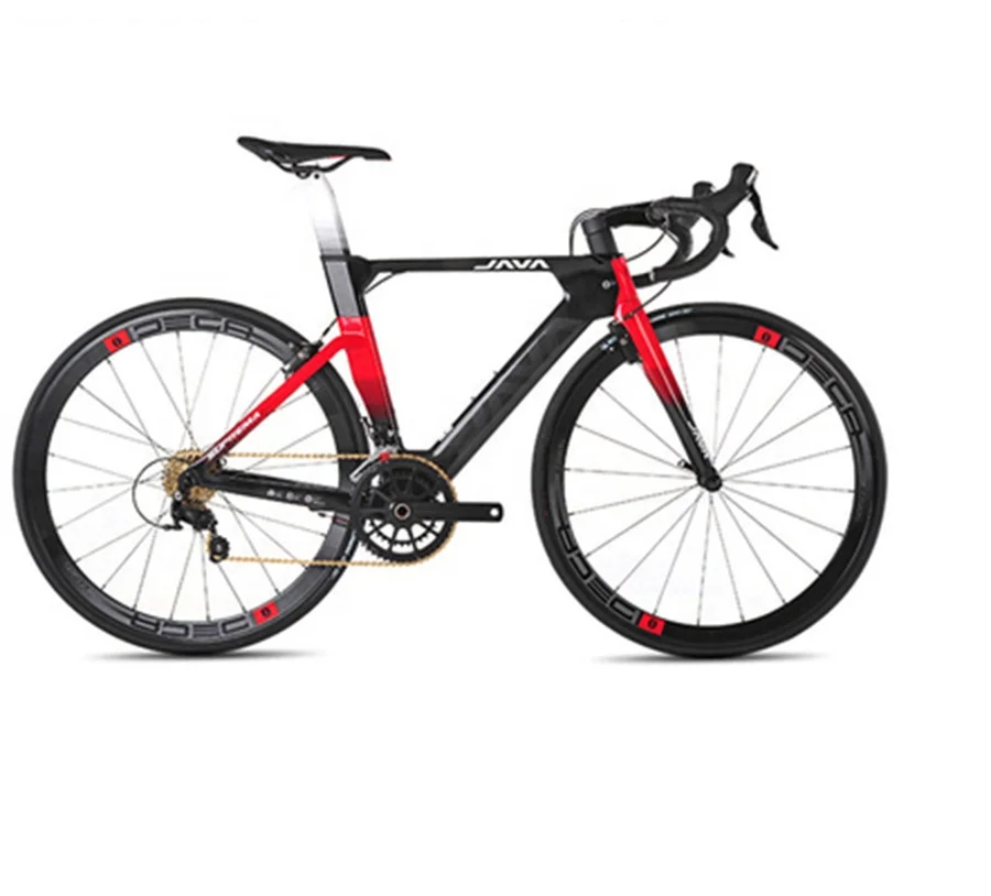 

In Stock Full Carbon Fiber Road Bikes 22 Speed Bicycle 700C Complete Gravel Carbon Wheelset Road Bike 50/52cm, Black red
