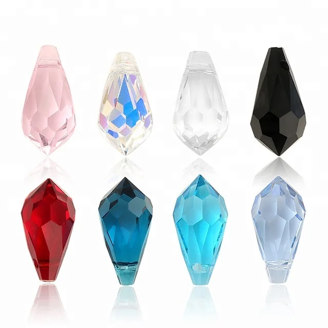 

Wholesale 6*13mm Cheap Faceted Crystal Glass Drop Beads For Jewelry Making Gemstone